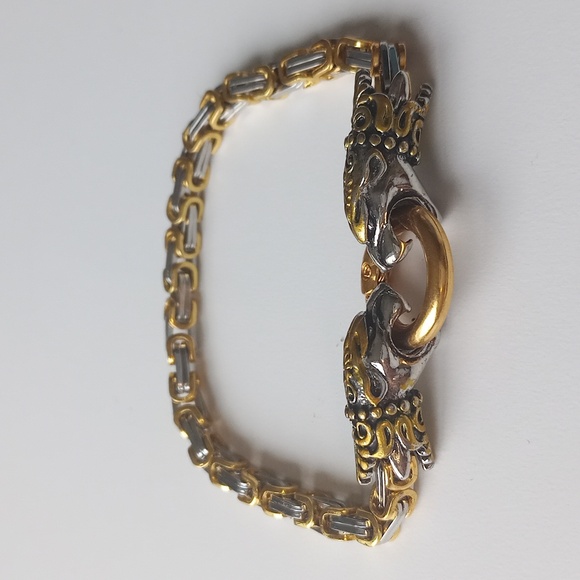 Men's Viking Wolf Head Necklace & Bracelet, includes Nordic Hammerhead Pendant - Picture 3 of 8